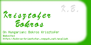 krisztofer bokros business card